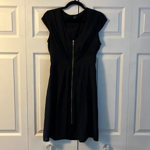 H&M black dress with gold zipper down front